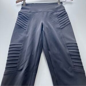 Athleta Delancey Moto Dark Grey Leggings Women’s Size XXS